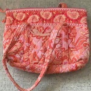 Vera Bradley Pink/Orange Floral Paisley Quilted Tote Bag